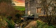 Exterior View of The Pele Tower, Killington Hall at Sunset, near Kirkby Lonsdale, Cumbria