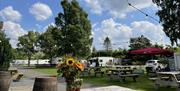 Picnic Tables at Pennine View Caravan Park in Kirkby Stephen, Cumbria