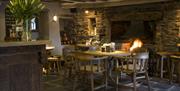 Bar and Bar Seating at The Queens Head in Troutbeck, Lake District