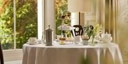 Afternoon Tea Setting at Farlam Hall Hotel near Brampton, Cumbria