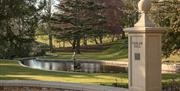 Front Pillars and Grounds at The Cedar Tree by Hrishikesh Desai at Farlam Hall near Brampton, Cumbria