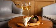 Snacks and Champagne at The Cedar Tree by Hrishikesh Desai at Farlam Hall near Brampton, Cumbria