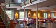 Dining Area and View from the River Room at The River Room Brasserie at The Swan Hotel & Spa in Newby Bridge, Lake District