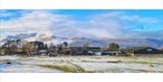 Scenic Wintry View of Rookin House Activity Centre in Troutbeck, Lake District