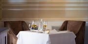 Dining room table at Rothay Garden Restaurant by Harbour Hotels in Grasmere, Lake District