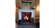 Lounge Fireplace at The Royal Oak Hotel in Rosthwaite, Lake District