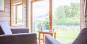 Lounge and views at Brathay Trust in Ambleside, Lake District