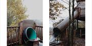 Slide at Silva Treehouse at Into the Woods near Little Salkeld, Cumbria