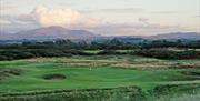 Views of Lake District Fells from the 6th Hole at Silloth on Solway Golf Club in Silloth, Cumbria