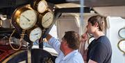 Restored Victorian Interior at Steam Yacht Gondola on Coniston Water, Lake District