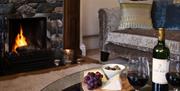 Wine and Cheese Board in the Living Room at Stone Cottage in Patterdale, Lake District