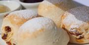 Scones at The Lake Edge Restaurant, Storrs Hall Hotel in Bowness-on-Windermere, Lake District
