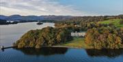 Panoramic View of Storrs Hall Hotel in Bowness-on-Windermere, Lake District