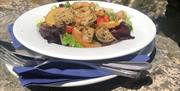 Salads at The Tea Room at Farfield Mill in Sedbergh, Cumbria