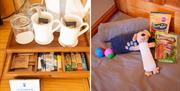 Tea and Coffee Station and Dog Welcome Gifts in Bedrooms at High Greenside Bed and Breakfast in Ravenstonedale, Cumbria