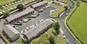 Aerial view of Tewitfield Marina in Carnforth, Lancashire.