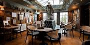 Dining room seating at The Angel Inn in Bowness-on-Windermere, Lake District