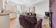 Kitchen and living area at The Apartments Coniston in the Lake District, Cumbria