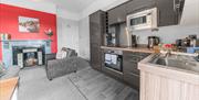 Kitchen and living space at The Apartments Coniston in the Lake District, Cumbria