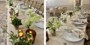 Wedding table decor at The Ro Hotel in Bowness-on-Windermere, Lake District