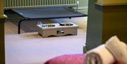 Dog Bowls and Bed at The Salutation Inn in Threlkeld, Lake District