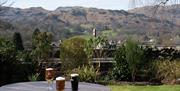 Beer garden at The Swan at Grasmere in the Lake District, Cumbria