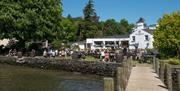 View from pier at The Wateredge Inn in Ambleside, Lake District
