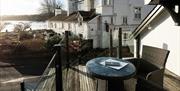Balcony seating at The Wateredge Inn in Ambleside, Lake District