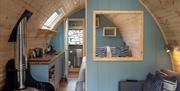 Interior of a pod at The Yan Glamping in Grasmere, Lake District