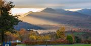 Scenic sunrise as seen from Castlerigg Hall Caravan & Camping Park near Keswick, Lake District