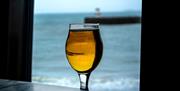 Beer pint and arbour views near The Edge Hotel in Whitehaven, Cumbria