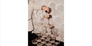 Champagne tower being poured at The Halston in Carlisle, Cumbria