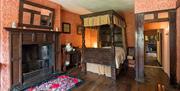Bedroom interior and decorations at Townend in Troutbeck, Windermere, Lake District
