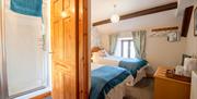 Twin Bedroom and Ensuite with Shower at High Greenside Bed and Breakfast in Ravenstonedale, Cumbria