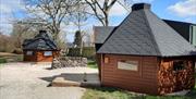 Exterior of Camping Cabins at Ullswater Holiday Park in the Lake District, Cumbria