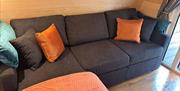 Couch in a Glamping Cabin at Ullswater Holiday Park in the Lake District, Cumbria