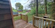 View from a Glamping Cabin at Ullswater Holiday Park in the Lake District, Cumbria