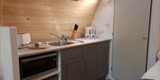 Fully Equipped Kitchenette in a Glamping Cabin at Ullswater Holiday Park in the Lake District, Cumbria