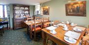 Breakfast Room Seating and Table Settings at High Greenside Bed and Breakfast in Ravenstonedale, Cumbria