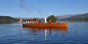 Heritage Boat on Lake Windermere at Windermere Jetty Museum in Bowness-on-Windermere, Lake District