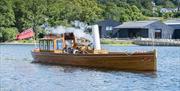 Heritage Boat on Lake Windermere at Windermere Jetty Museum in Bowness-on-Windermere, Lake District