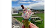 Ice Cream and Desserts at Cowshed Café at Walby Farm Park in Walby, Cumbria