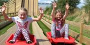 Slides at Walby Farm Park in Walby, Cumbria