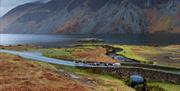 Sheep and Autumn Colours over Wastwater in the Lake District, Cumbria