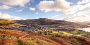 View from Above of Windermere, Lake Windermere, and the Surrounding Areas in the Lake District, Cumbria