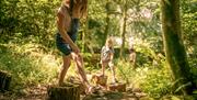 Children playing in the gardens at Wordsworth Grasmere in the Lake District, Cumbria © Tom McNally
