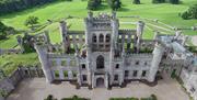 Aerial Shot of the Ruins at Lowther Castle & Gardens in Lowther, Lake District