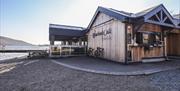 Exterior and signage at The Bluebird Cafe in Coniston, Lake District