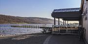 Lake shore access and jetty at The Bluebird Cafe in Coniston, Lake District
