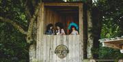 Children playing at Gaddalands at Into the Woods near Little Salkeld, Cumbria